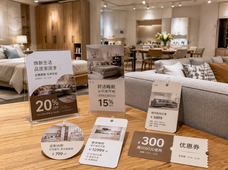 新乡县家具门店单页海报与吊牌